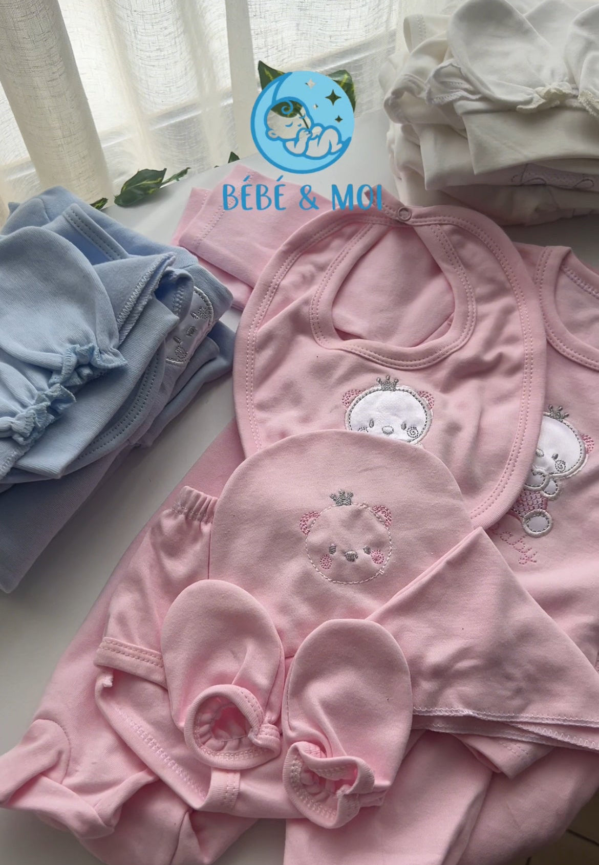 Le Cadeau Parfait de Naissance – Coffret complet | "طقم الأحلام للمولود الجديد – 8 قطع ناعمة ومتكاملة"